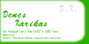 denes karikas business card